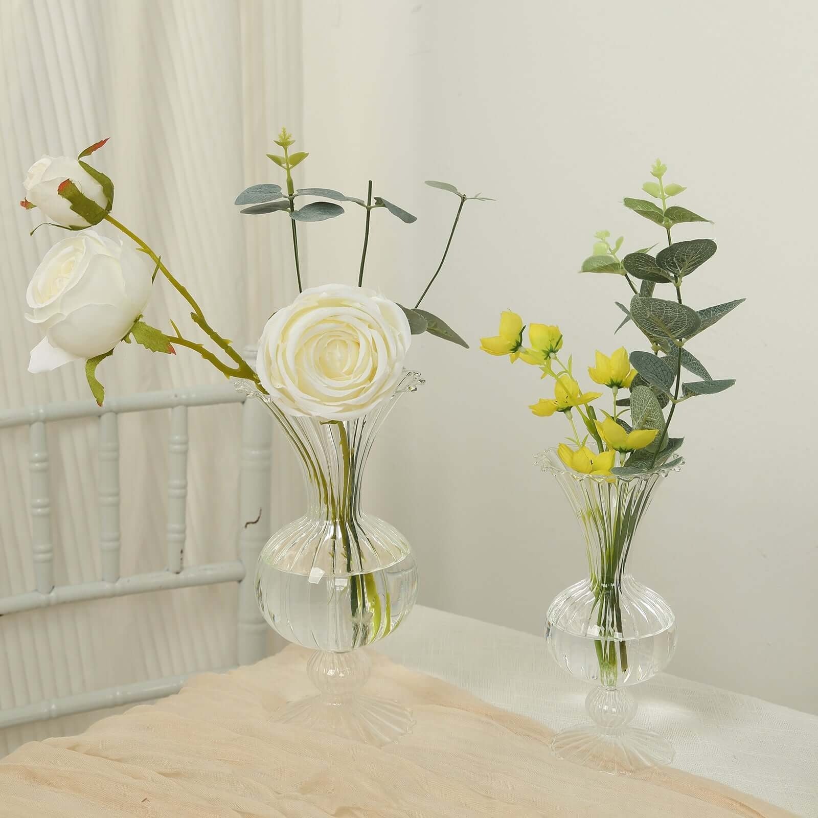 4 Nordic Style Glass Vintage Transparent Bud Planter Vases