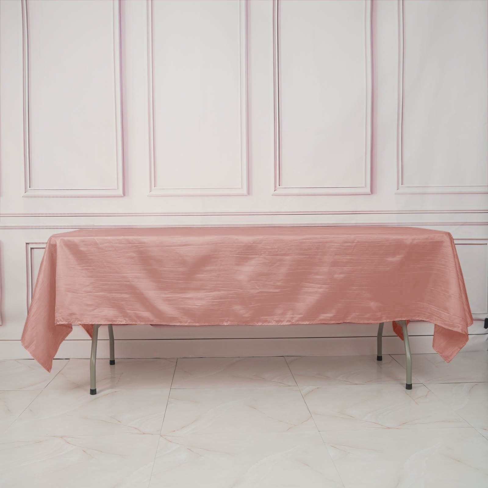 60x102 in Metallic Crinkled Taffeta Rectangular Tablecloth