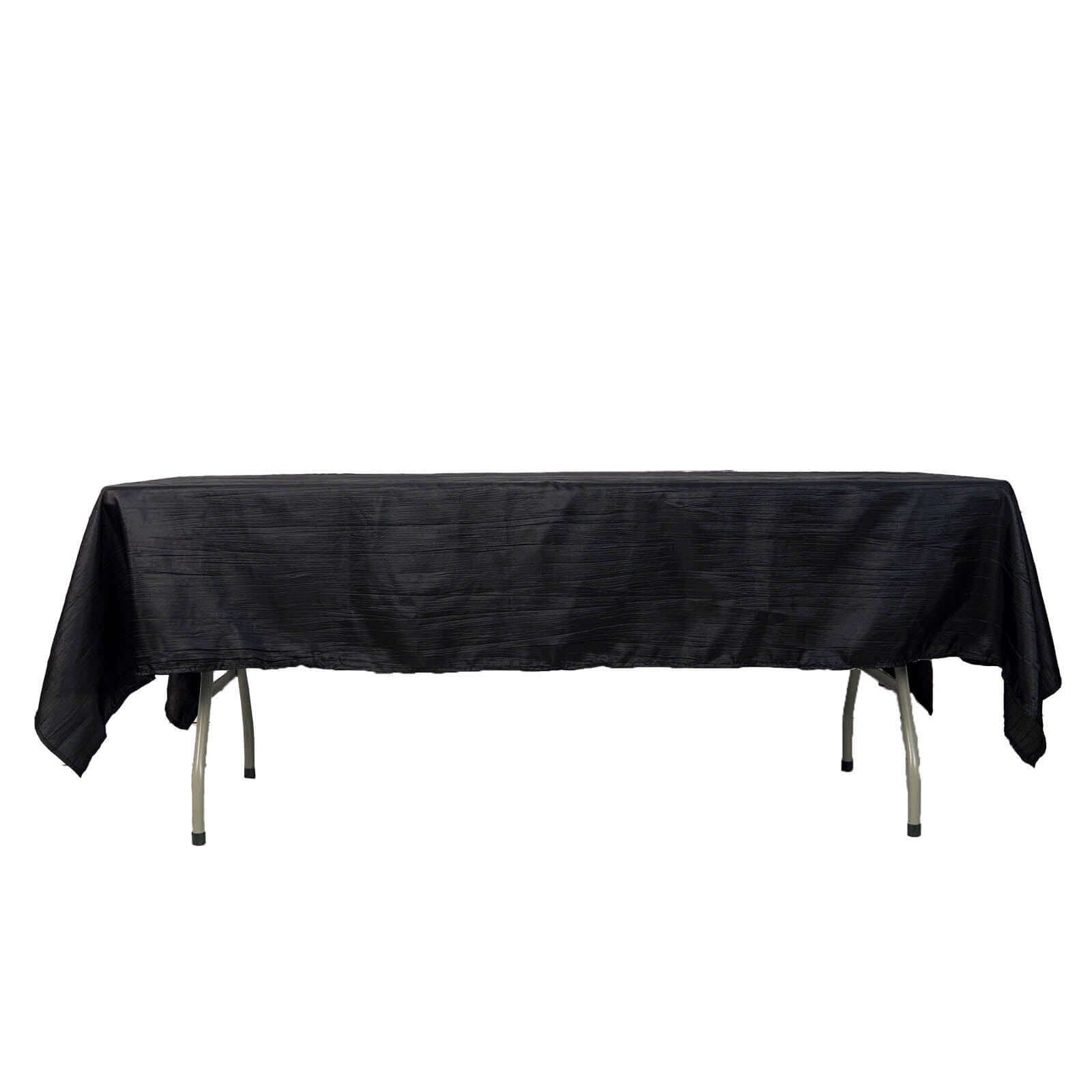 60x102 in Metallic Crinkled Taffeta Rectangular Tablecloth