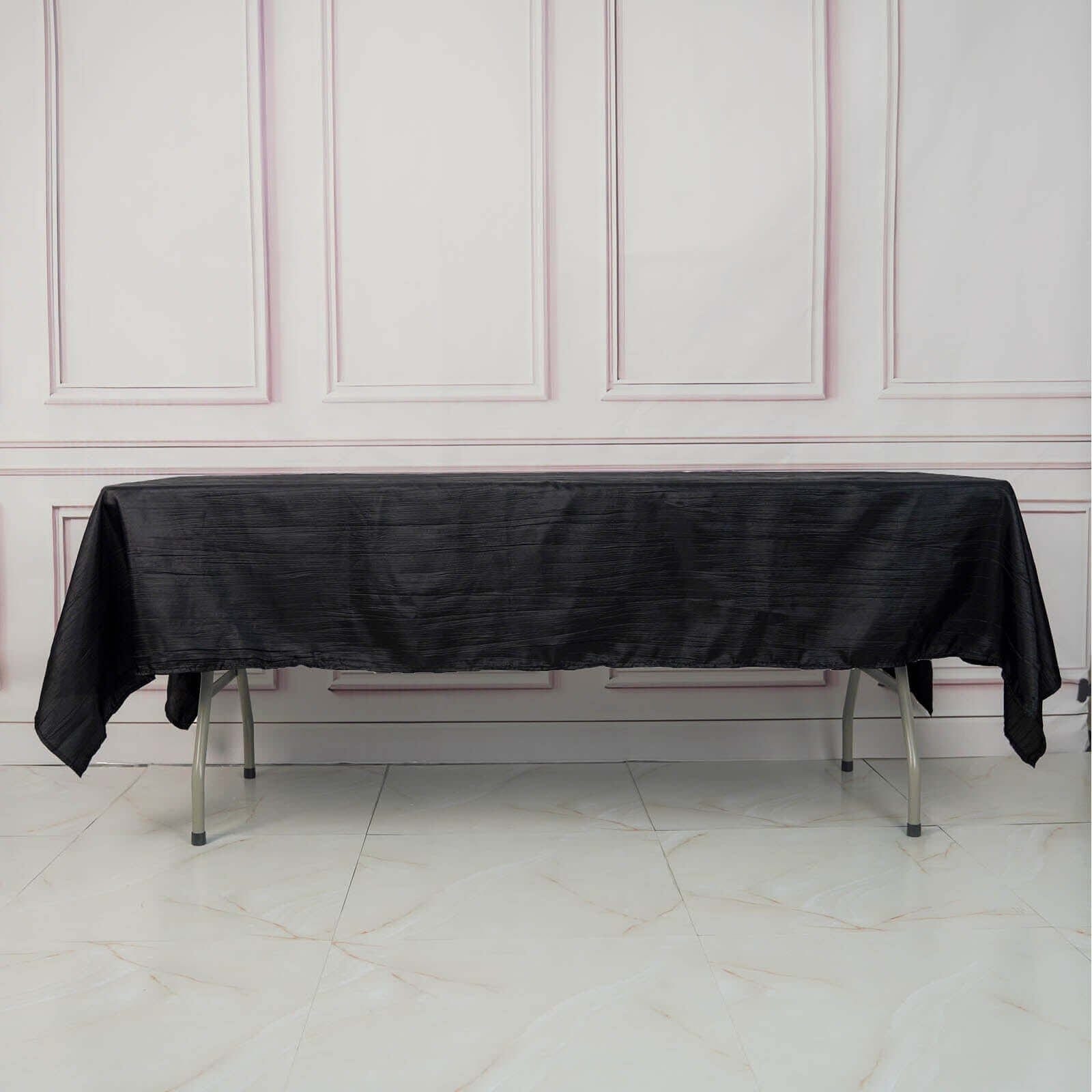 60x102 in Metallic Crinkled Taffeta Rectangular Tablecloth