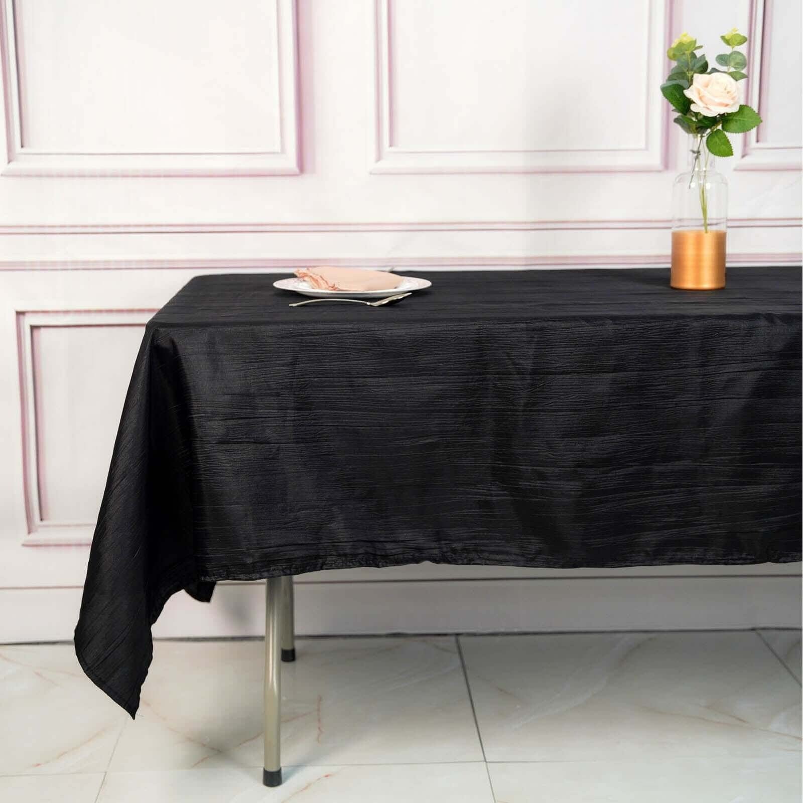 60x102 in Metallic Crinkled Taffeta Rectangular Tablecloth