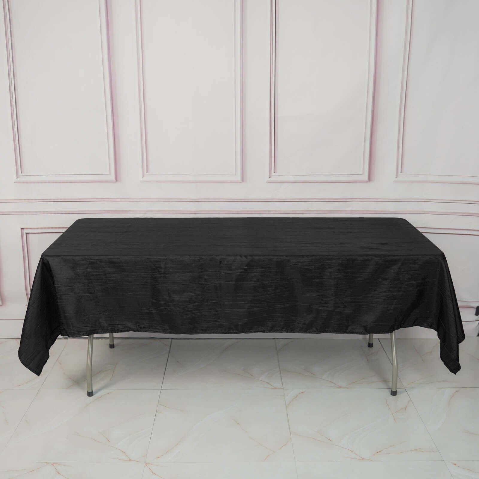 60x102 in Metallic Crinkled Taffeta Rectangular Tablecloth