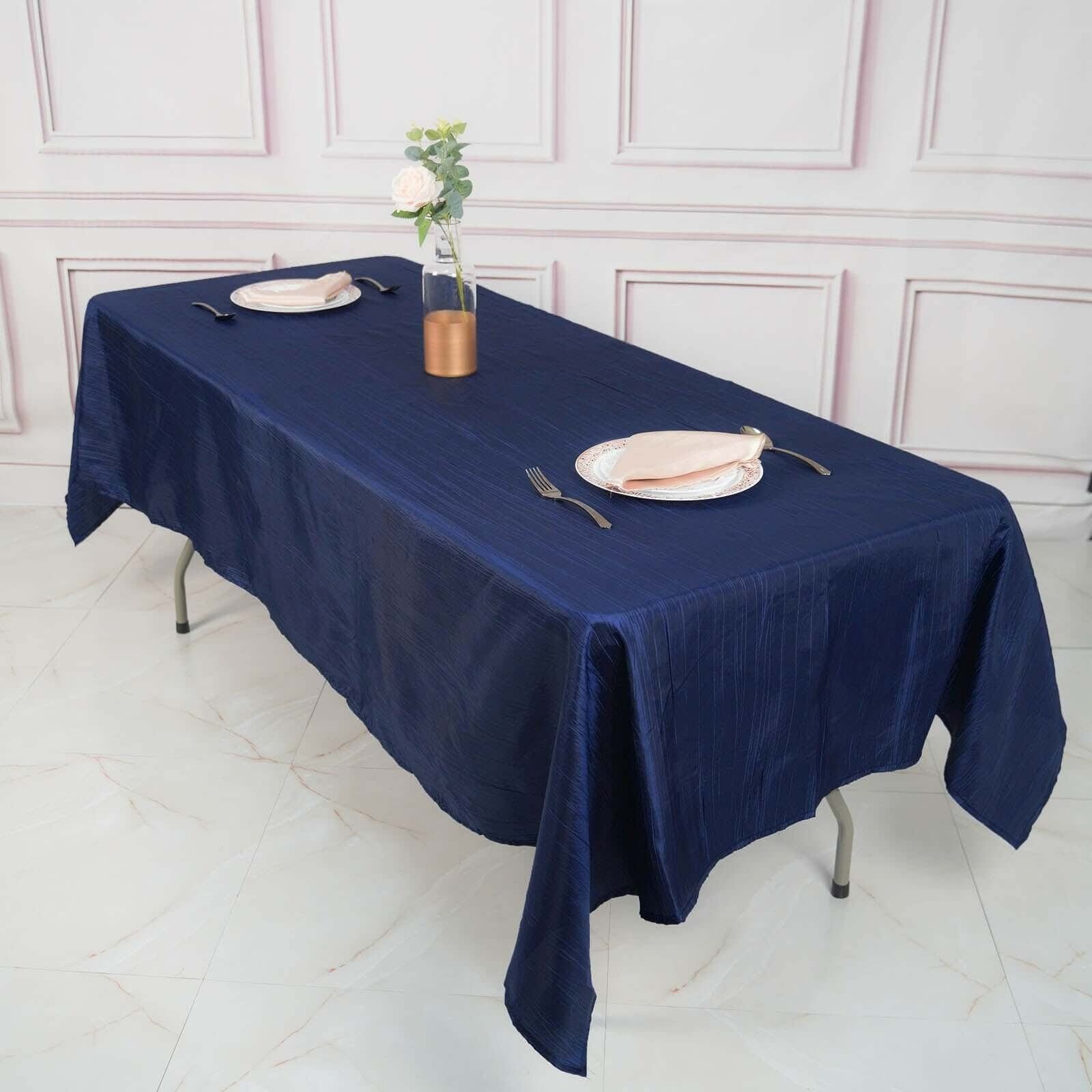 60x102 in Metallic Crinkled Taffeta Rectangular Tablecloth