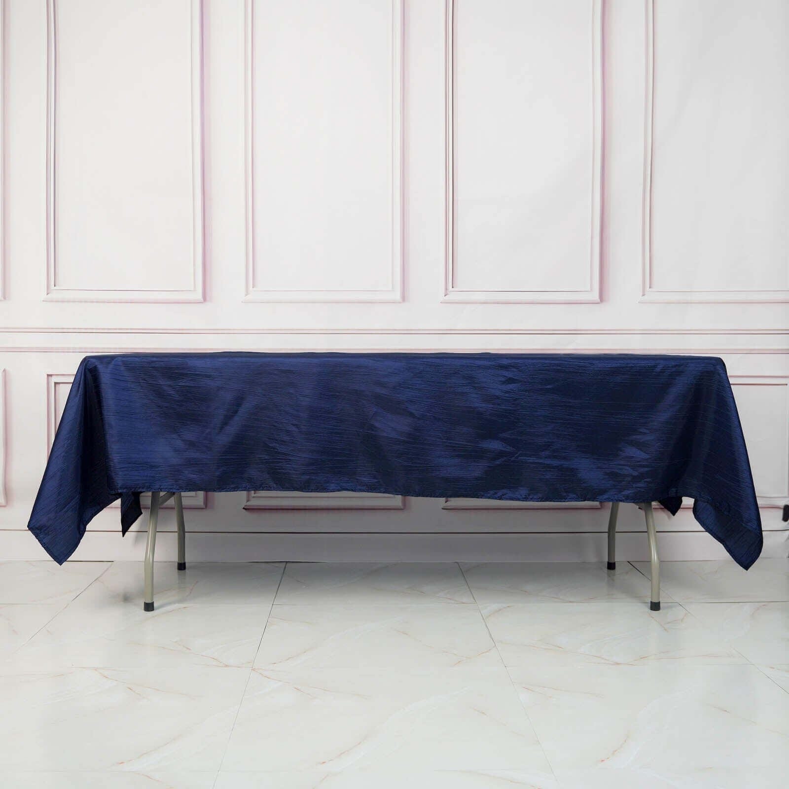 60x102 in Metallic Crinkled Taffeta Rectangular Tablecloth