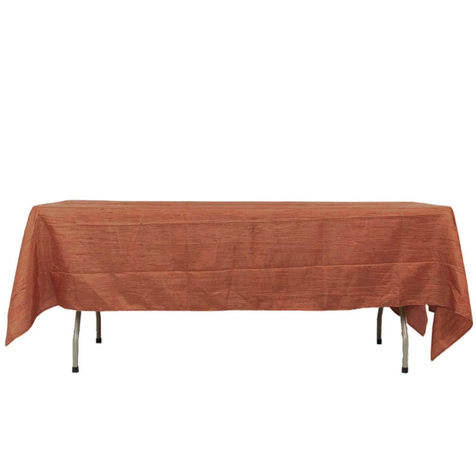 60x102 in Metallic Crinkled Taffeta Rectangular Tablecloth
