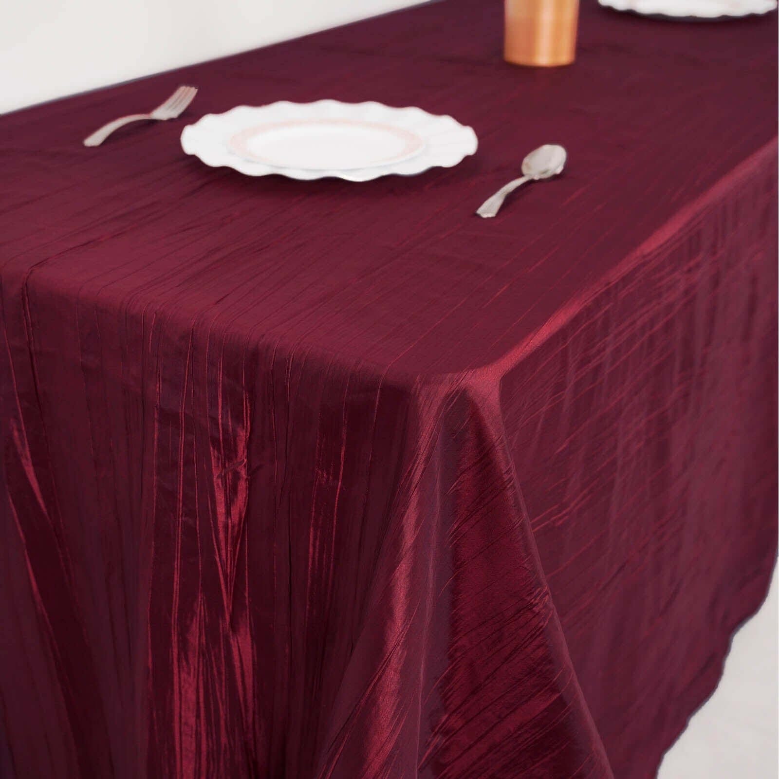 90x132 in Metallic Crinkled Taffeta Rectangular Tablecloth