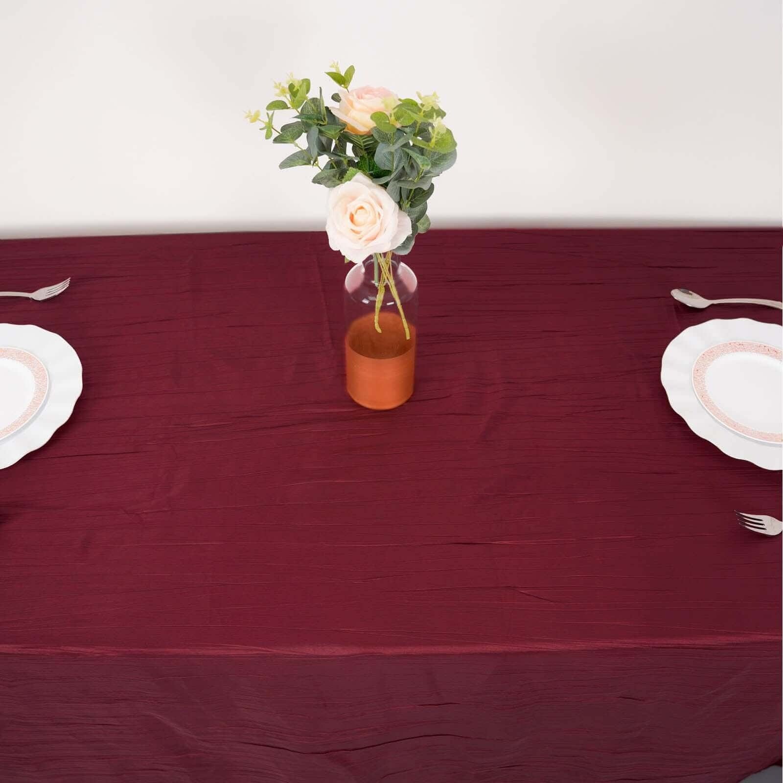 90x132 in Metallic Crinkled Taffeta Rectangular Tablecloth