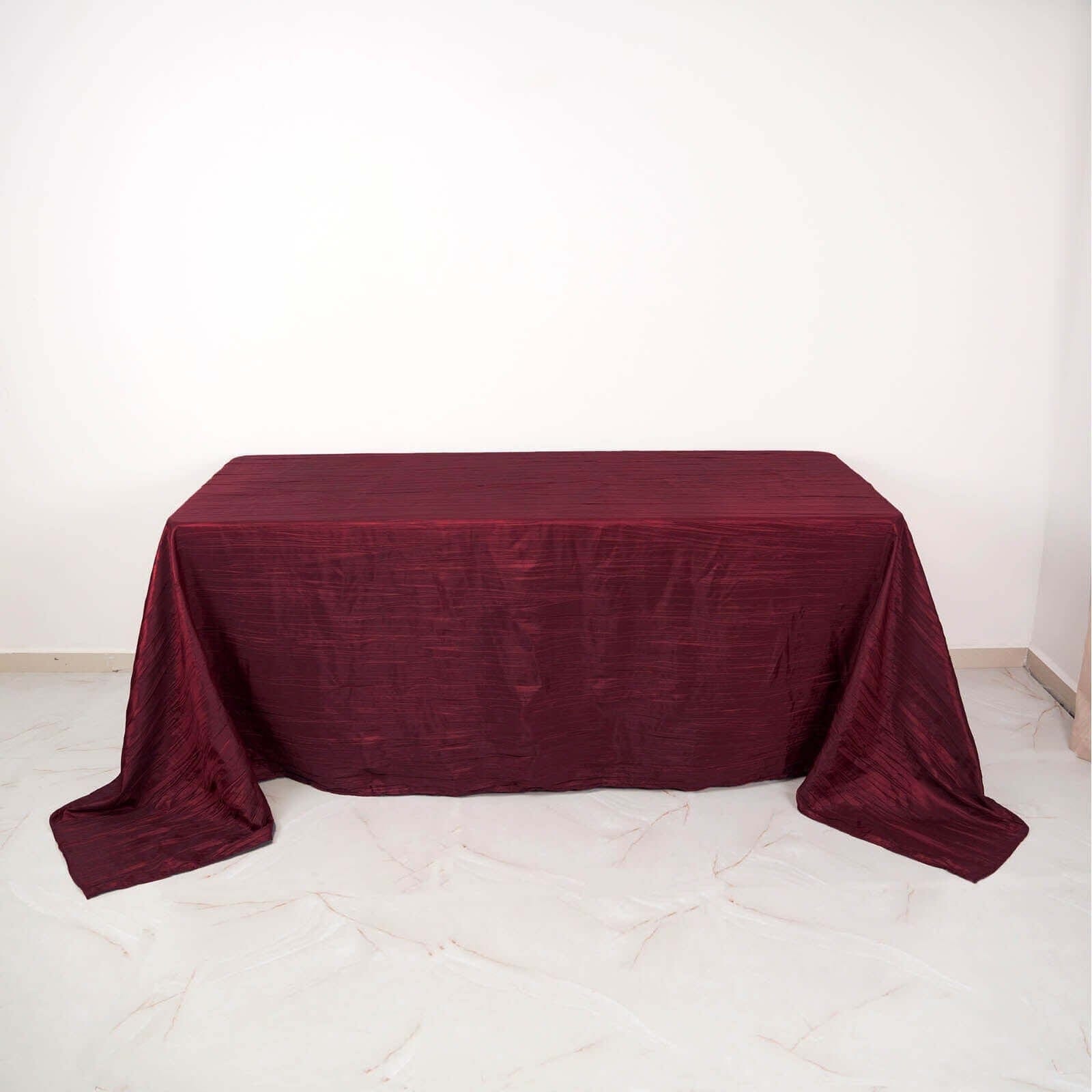 90x132 in Metallic Crinkled Taffeta Rectangular Tablecloth
