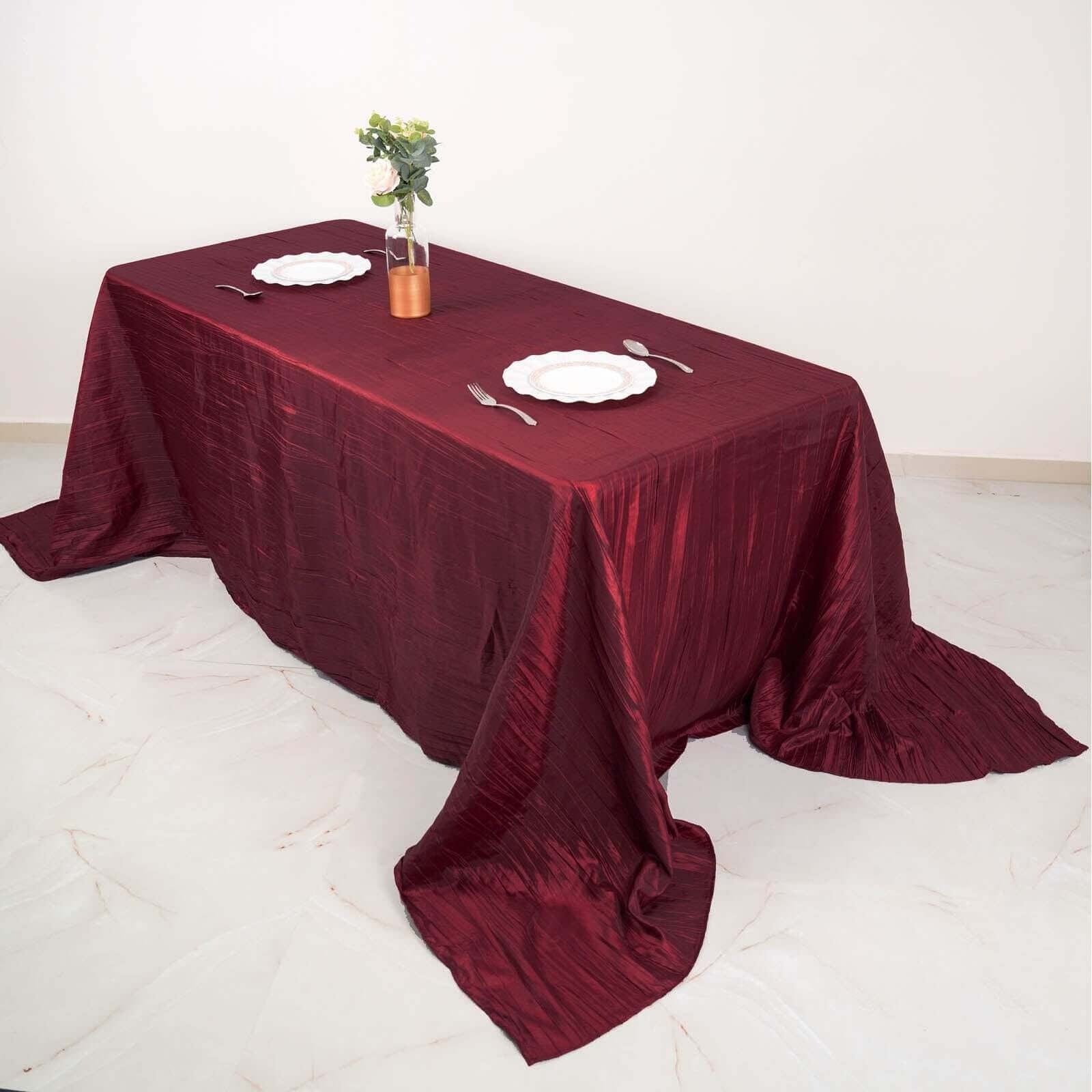 90x132 in Metallic Crinkled Taffeta Rectangular Tablecloth