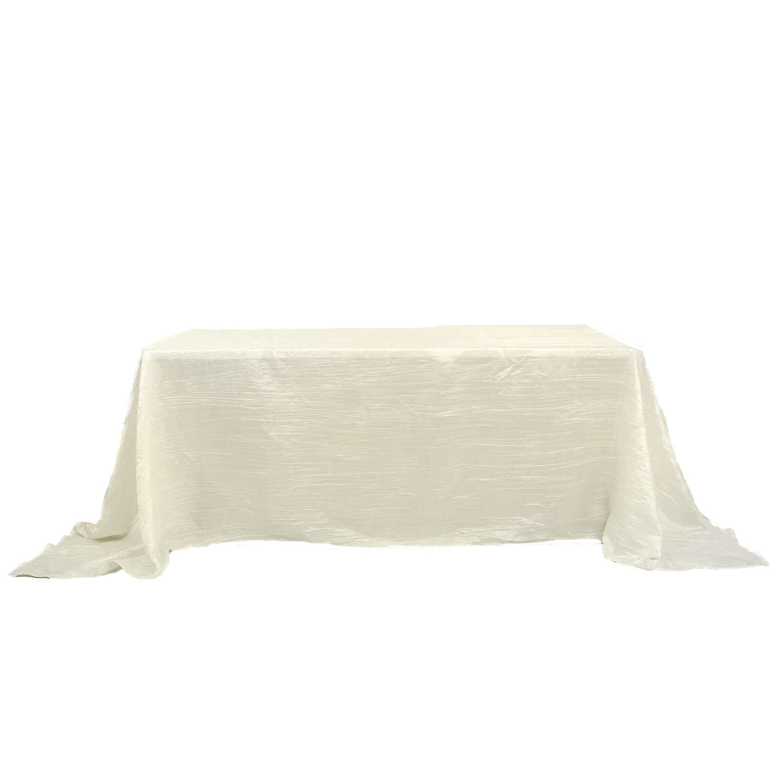 90x132 in Metallic Crinkled Taffeta Rectangular Tablecloth