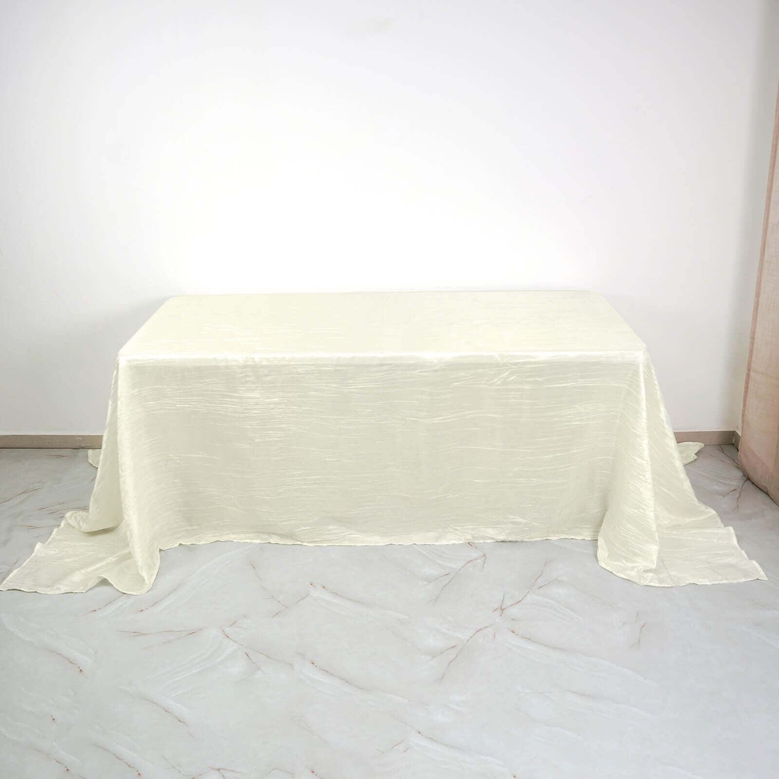 90x132 in Metallic Crinkled Taffeta Rectangular Tablecloth