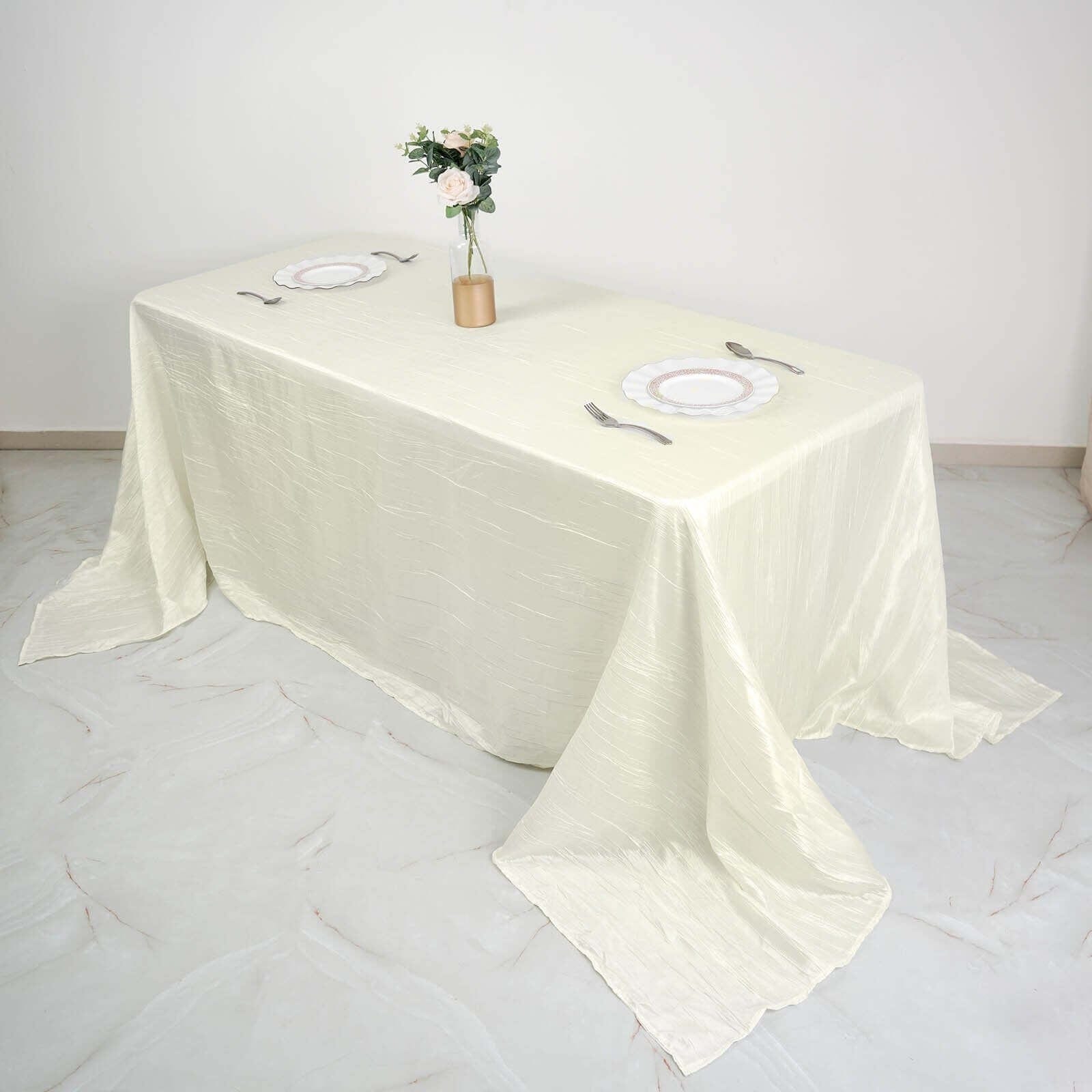90x132 in Metallic Crinkled Taffeta Rectangular Tablecloth