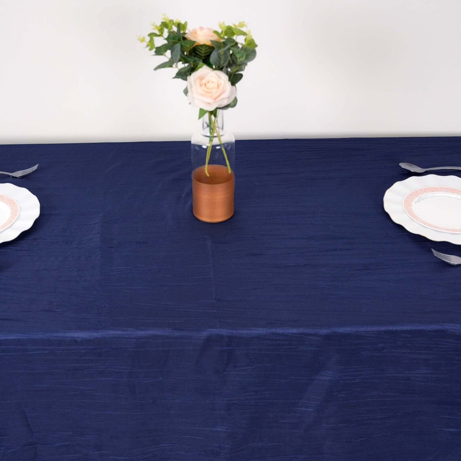 90x132 in Metallic Crinkled Taffeta Rectangular Tablecloth
