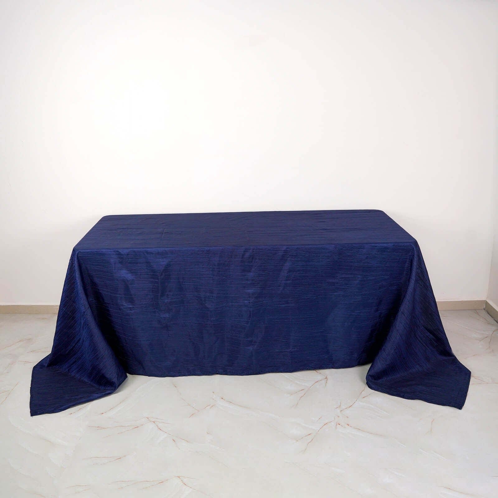 90x132 in Metallic Crinkled Taffeta Rectangular Tablecloth