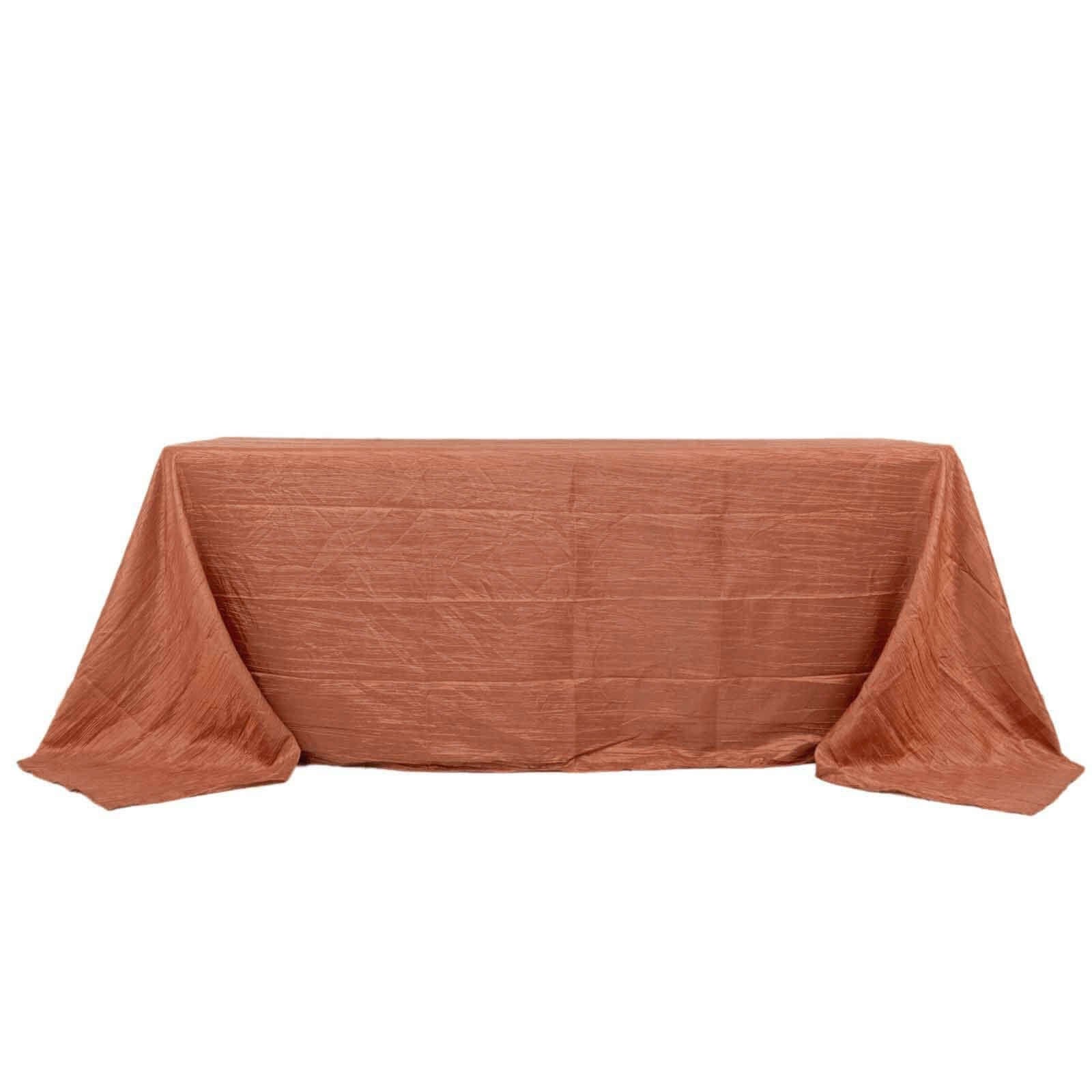 90x132 in Metallic Crinkled Taffeta Rectangular Tablecloth
