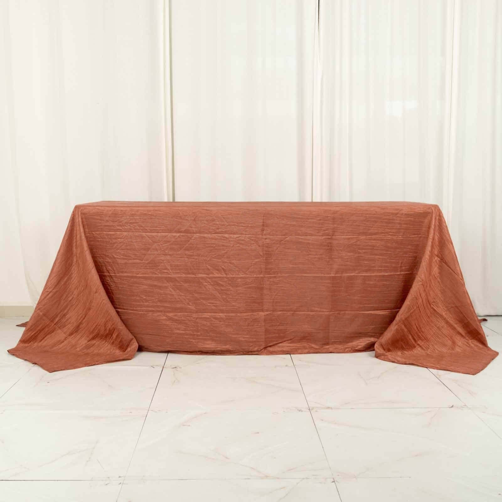 90x132 in Metallic Crinkled Taffeta Rectangular Tablecloth