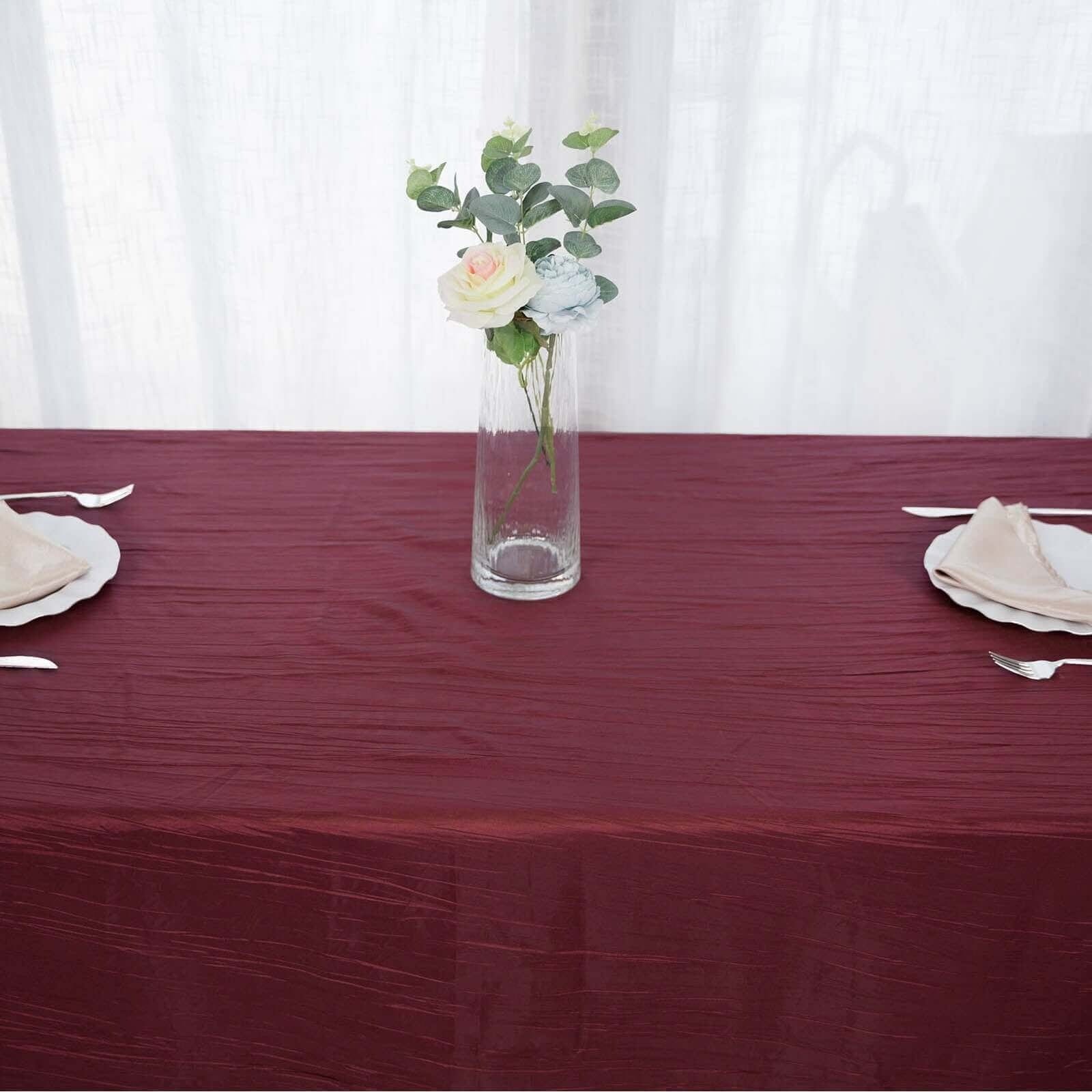 90x156 in Metallic Crinkled Taffeta Rectangular Tablecloth