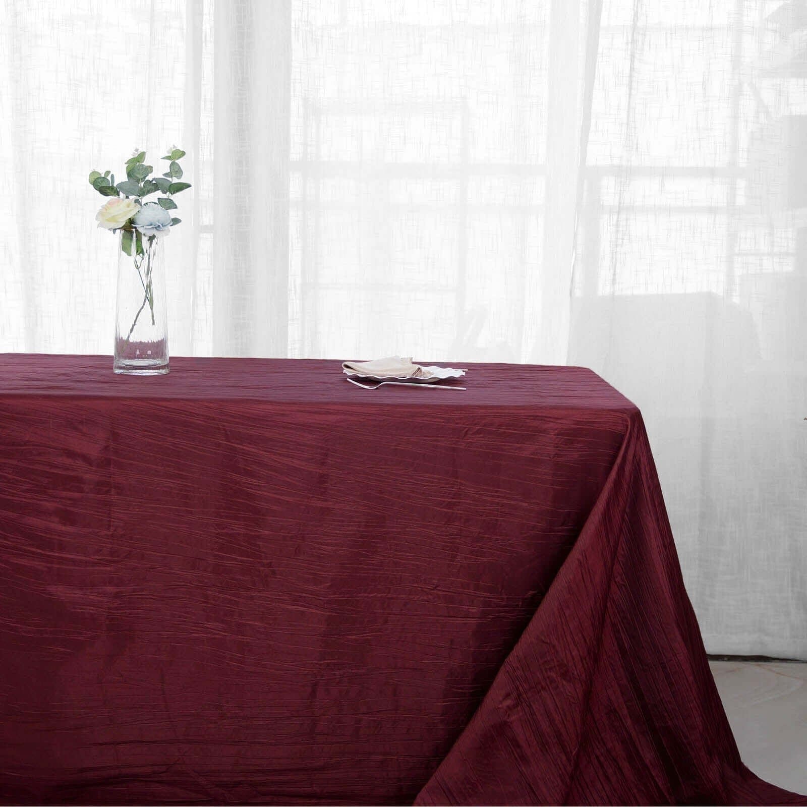 90x156 in Metallic Crinkled Taffeta Rectangular Tablecloth