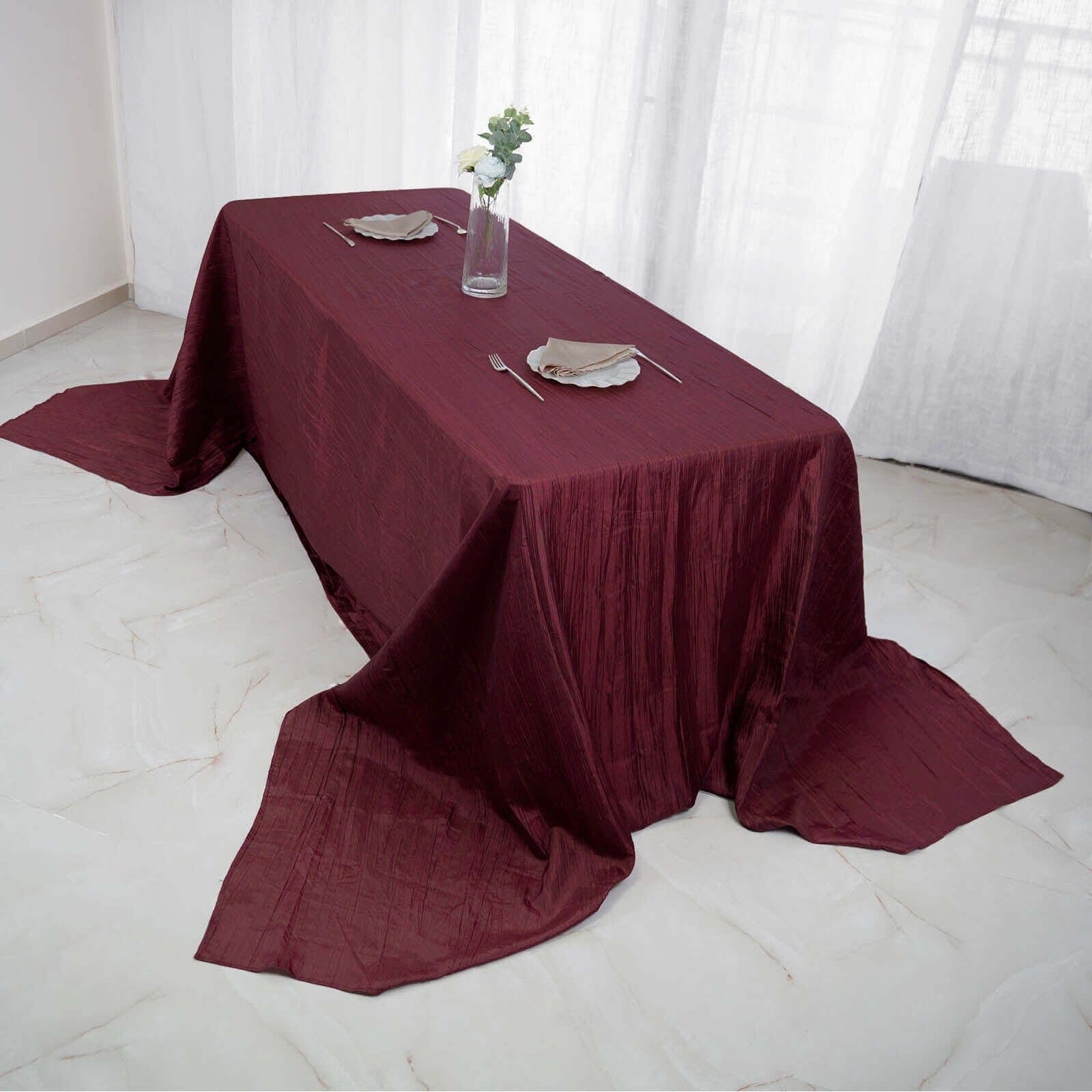 90x156 in Metallic Crinkled Taffeta Rectangular Tablecloth