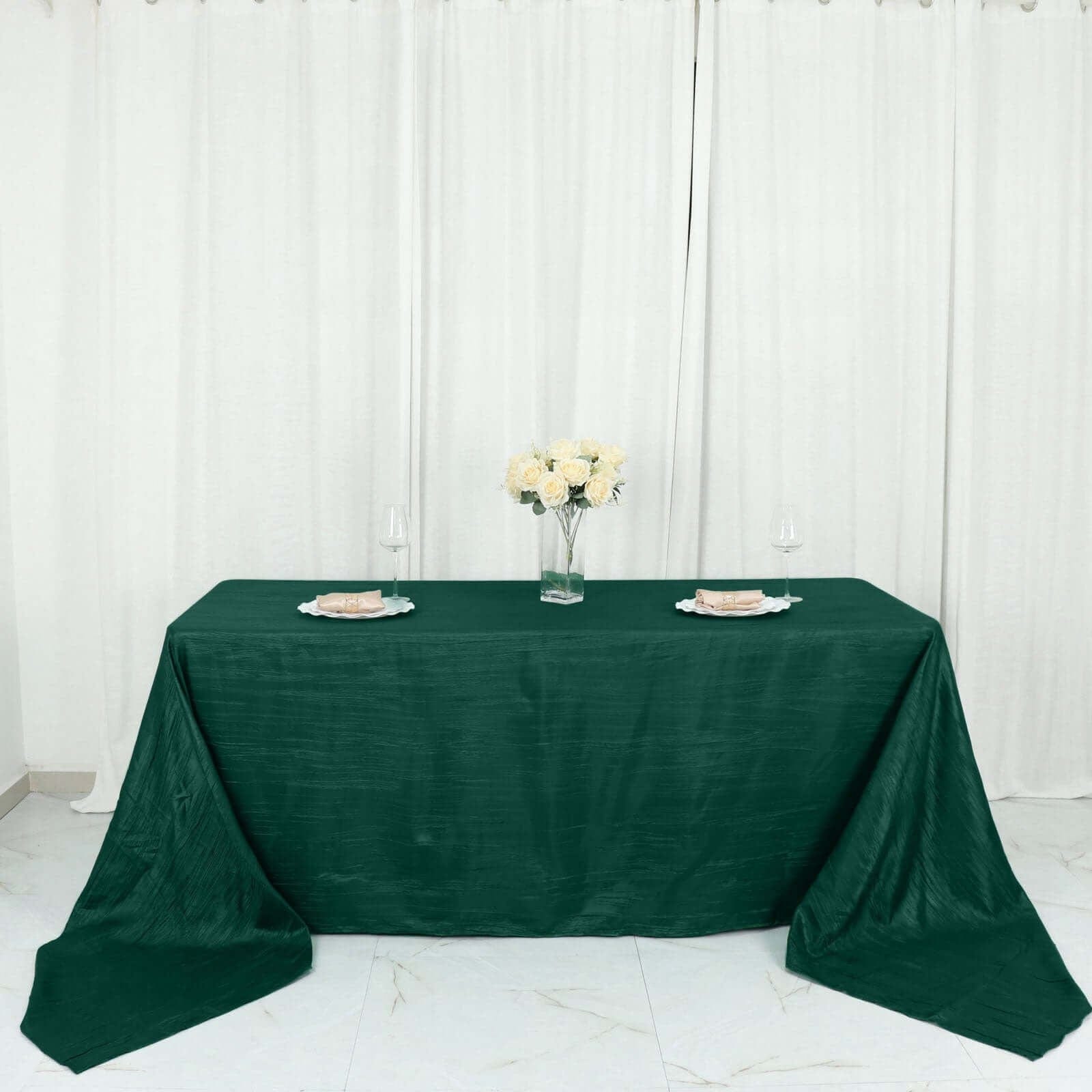 90x156 in Metallic Crinkled Taffeta Rectangular Tablecloth