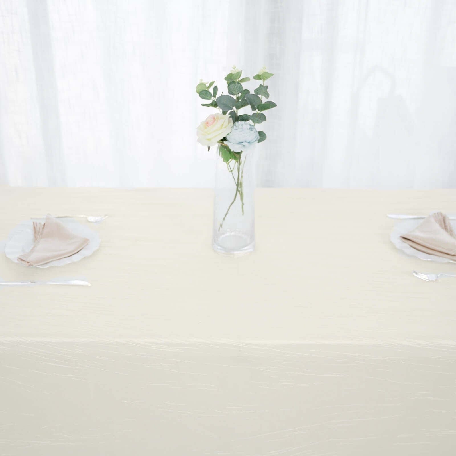 90x156 in Metallic Crinkled Taffeta Rectangular Tablecloth