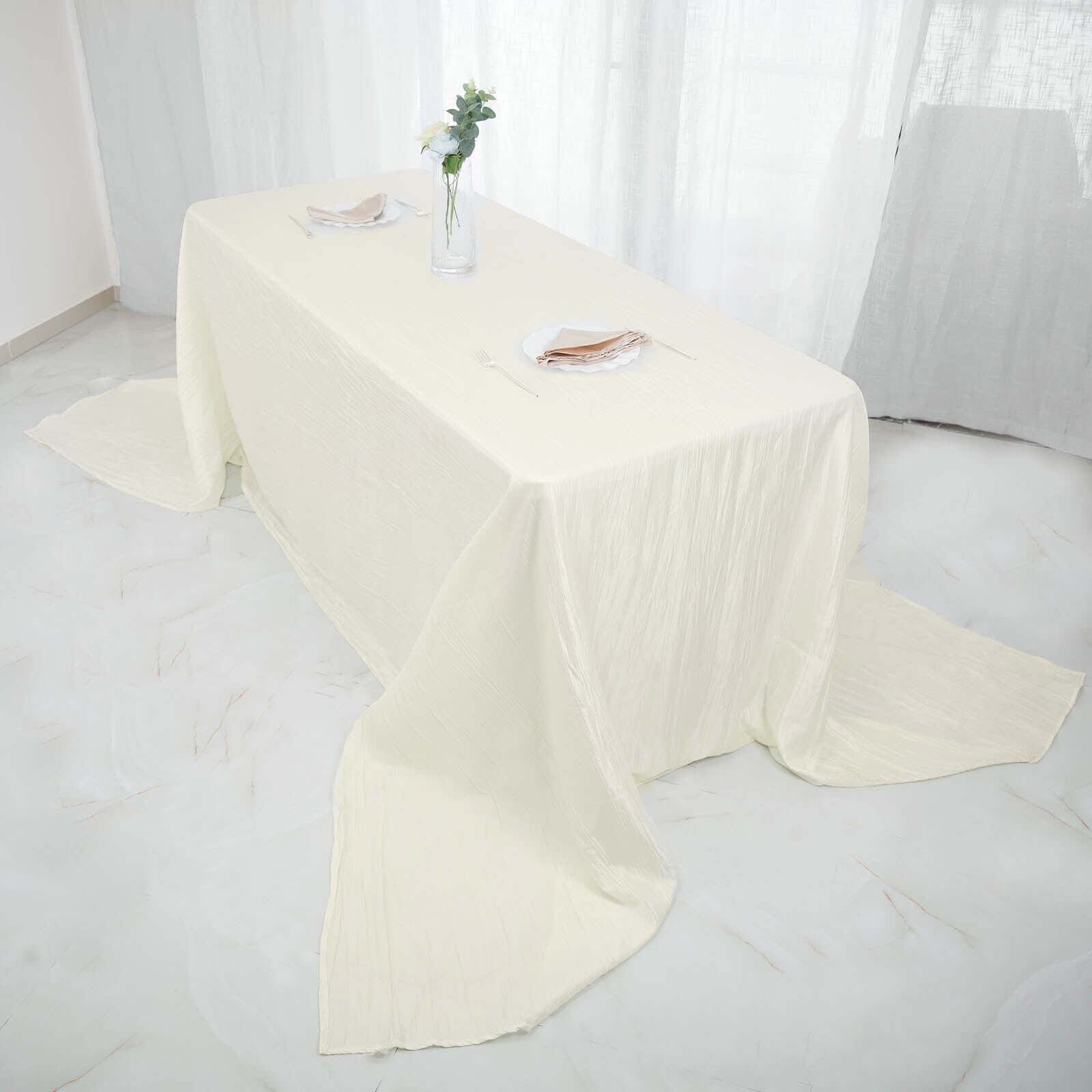 90x156 in Metallic Crinkled Taffeta Rectangular Tablecloth