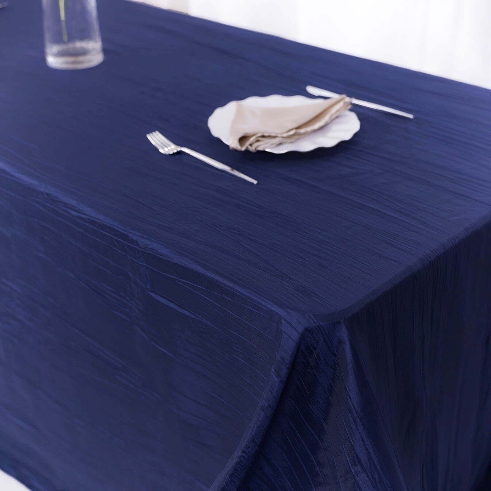 90x156 in Metallic Crinkled Taffeta Rectangular Tablecloth