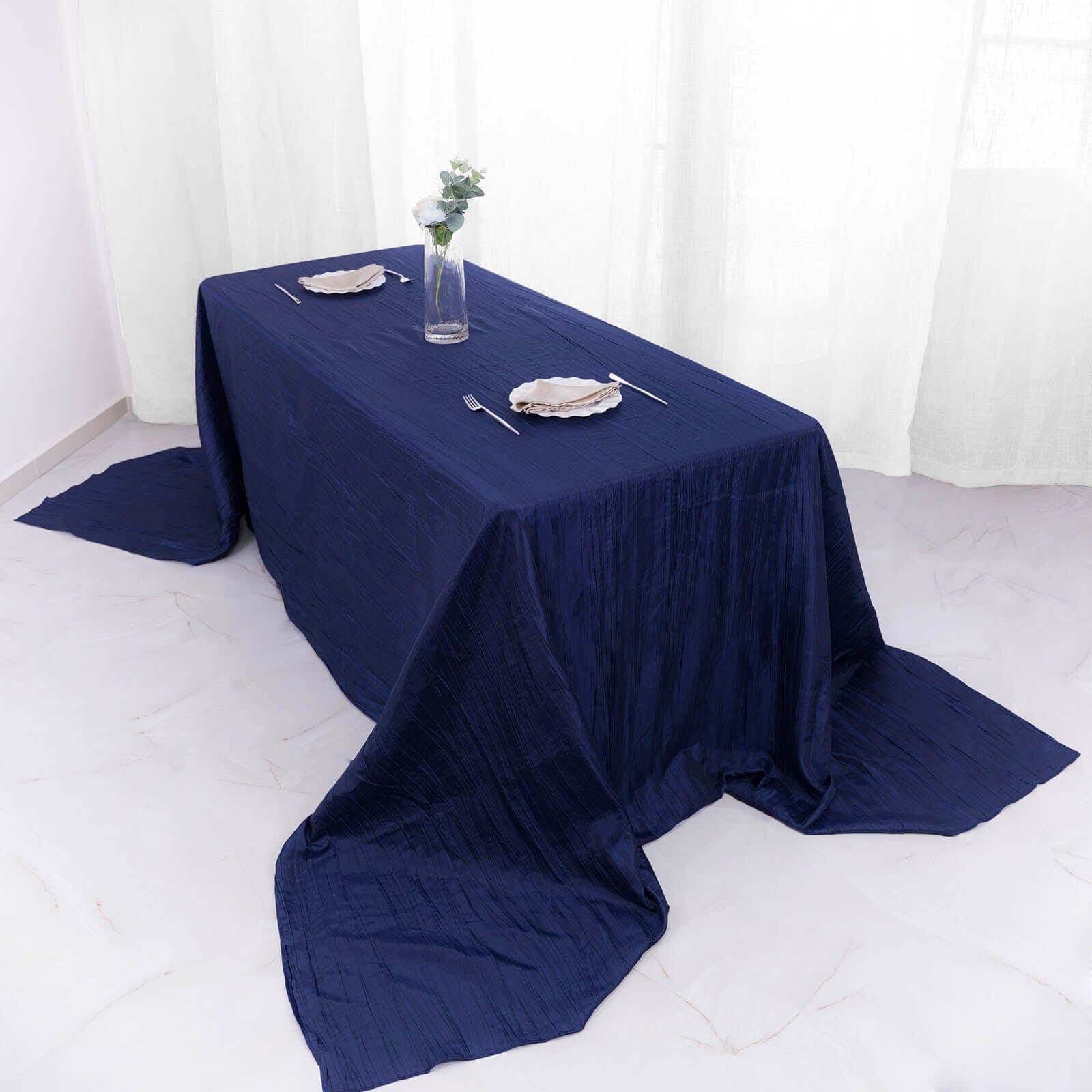 90x156 in Metallic Crinkled Taffeta Rectangular Tablecloth