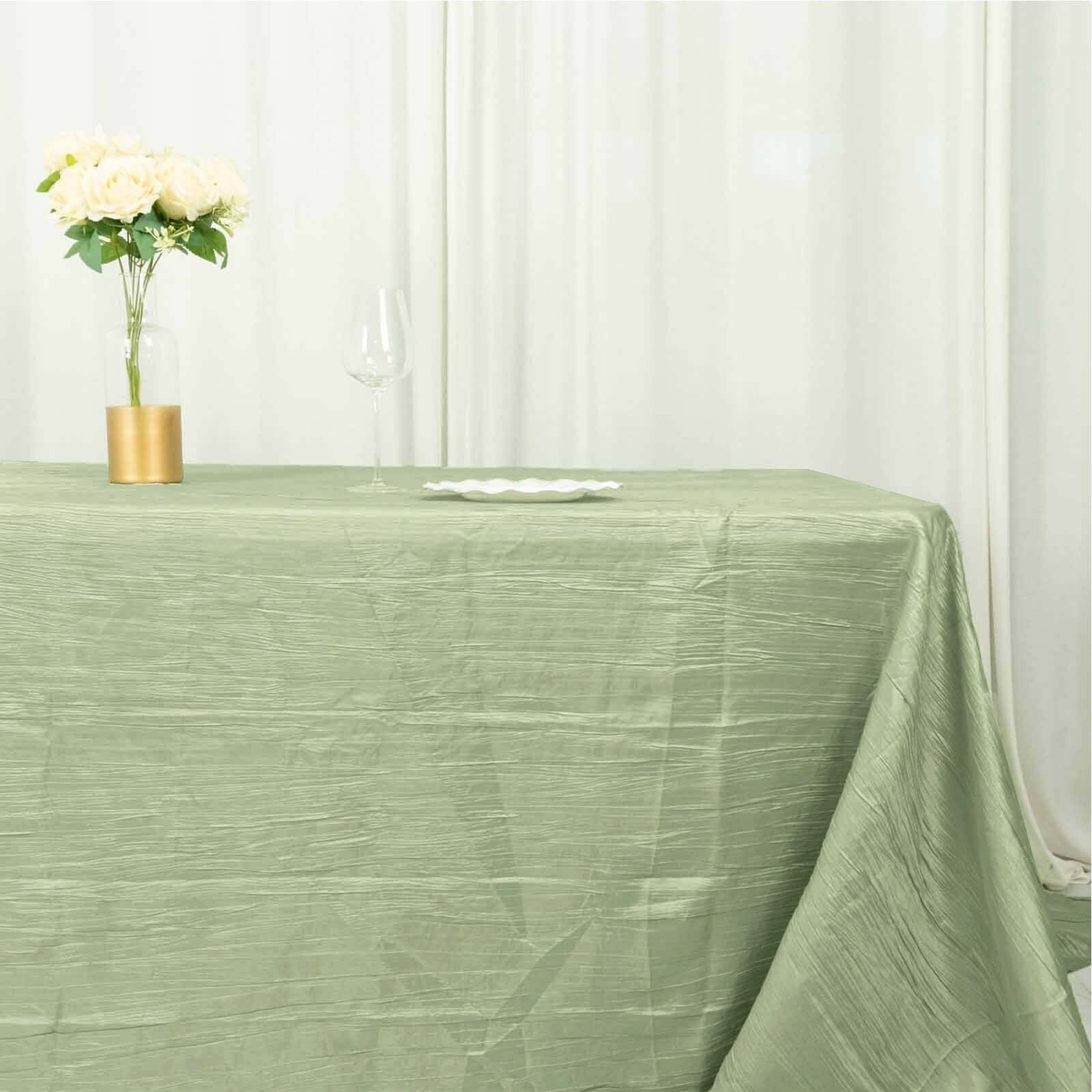 90x156 in Metallic Crinkled Taffeta Rectangular Tablecloth