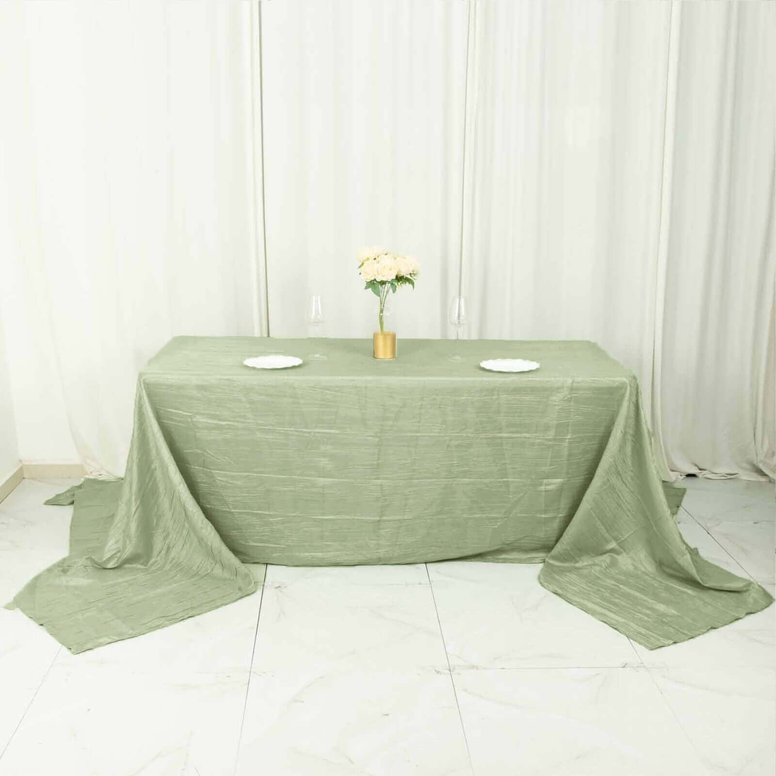 90x156 in Metallic Crinkled Taffeta Rectangular Tablecloth