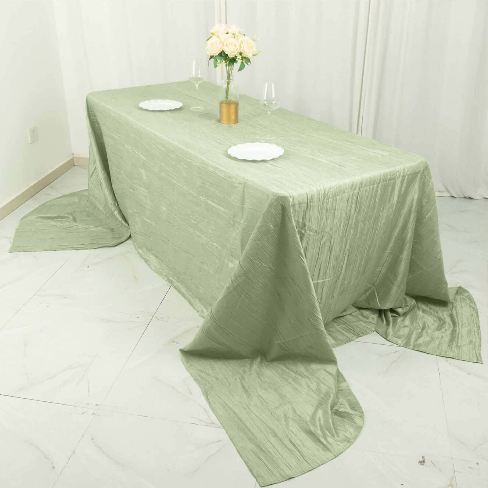 90x156 in Metallic Crinkled Taffeta Rectangular Tablecloth