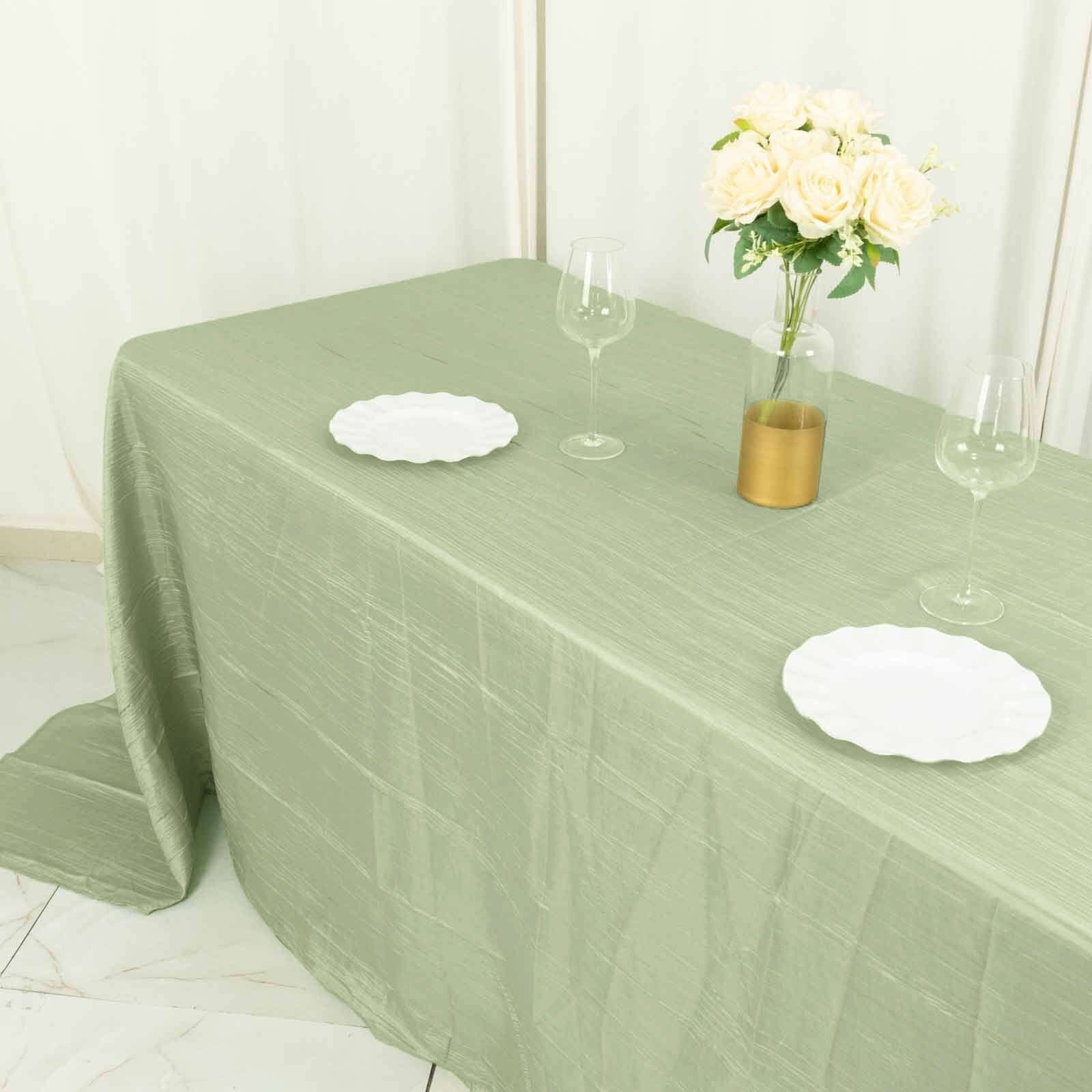 90x156 in Metallic Crinkled Taffeta Rectangular Tablecloth