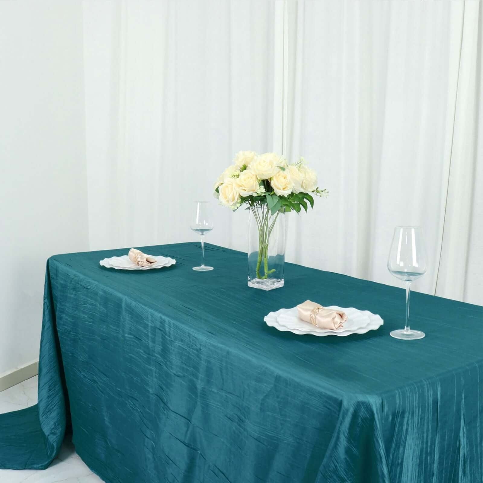 90x156 in Metallic Crinkled Taffeta Rectangular Tablecloth