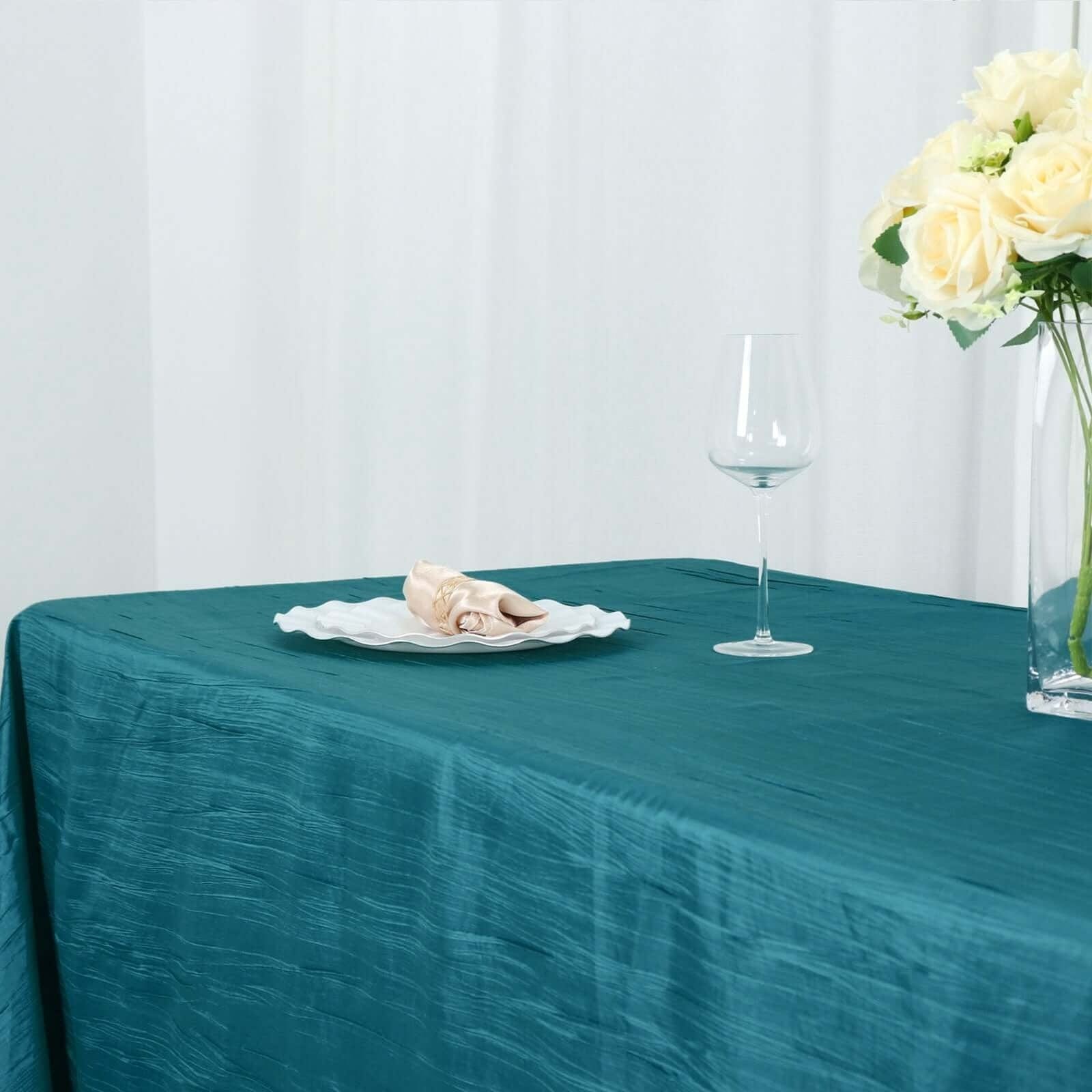 90x156 in Metallic Crinkled Taffeta Rectangular Tablecloth
