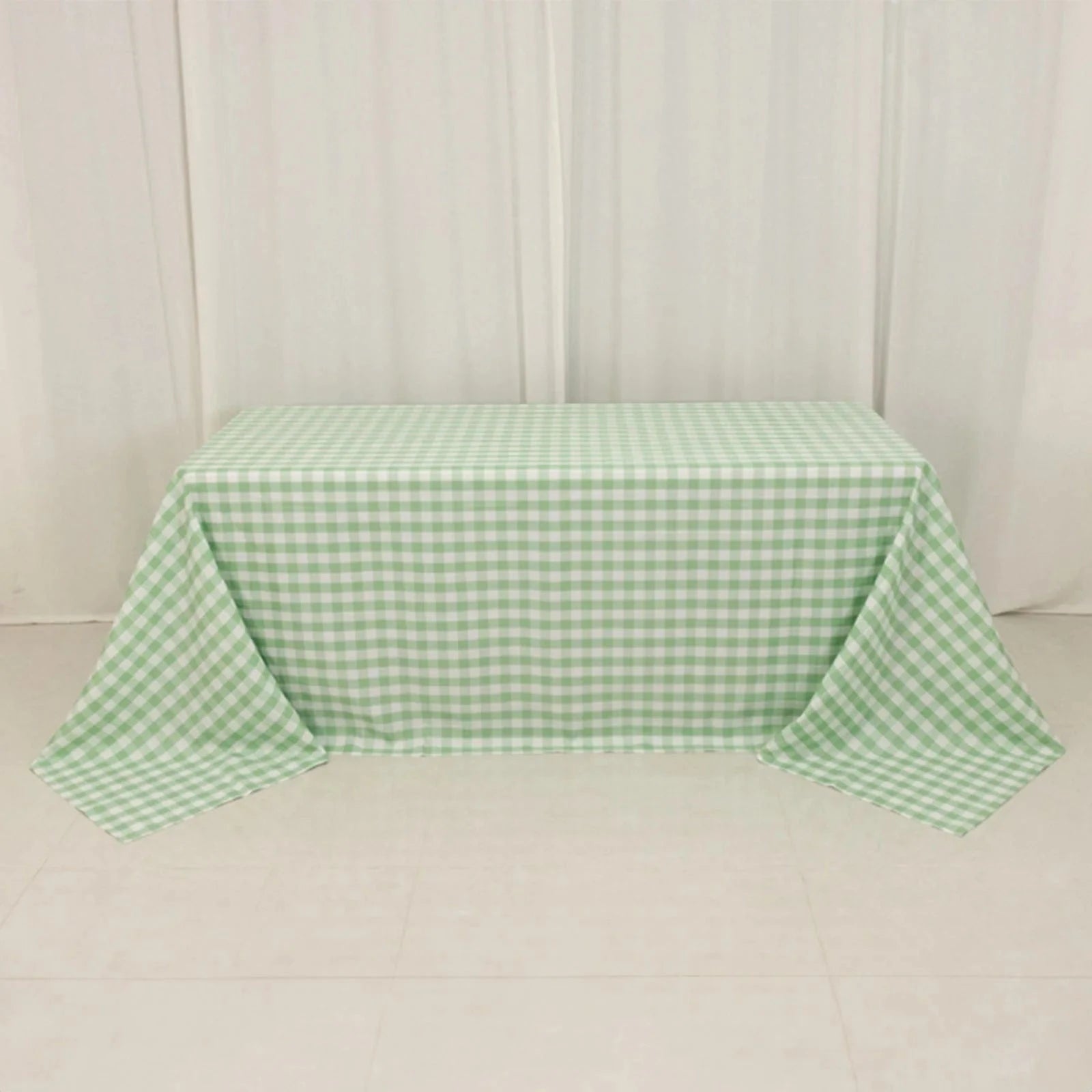 90x132 inch Gingham Checkered Polyester Rectangular Tablecloth