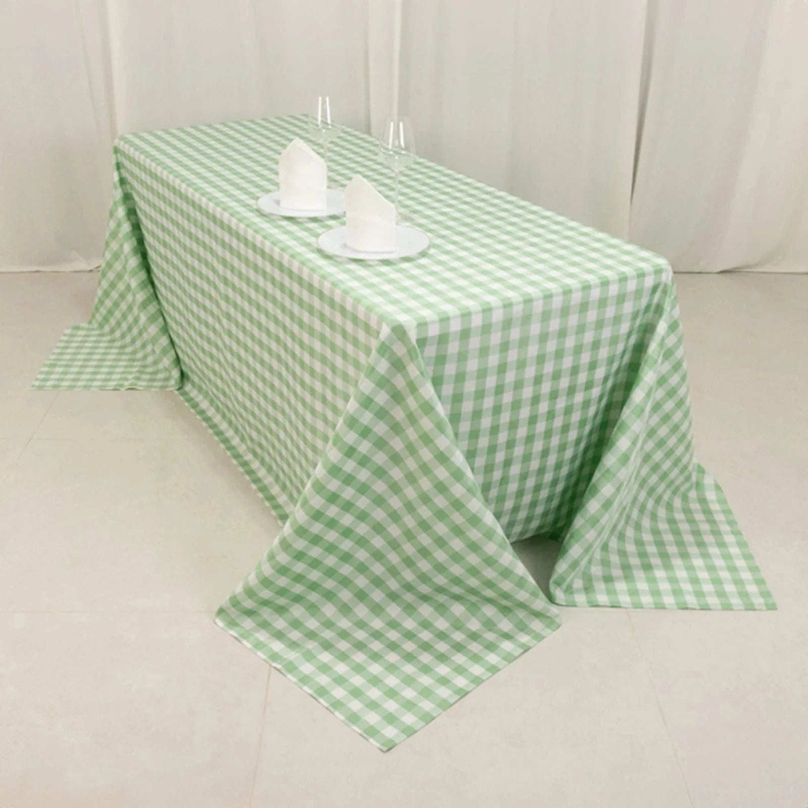 90x132 inch Gingham Checkered Polyester Rectangular Tablecloth