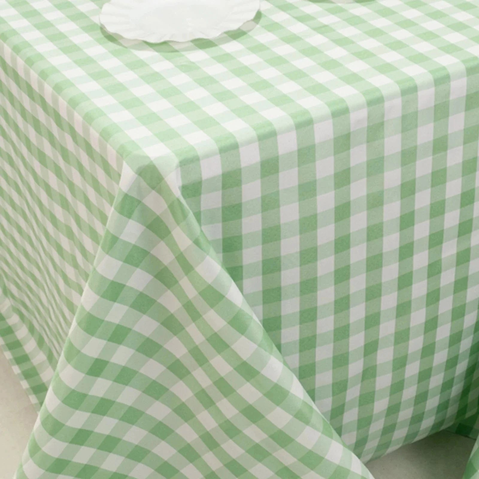 90x132 inch Gingham Checkered Polyester Rectangular Tablecloth