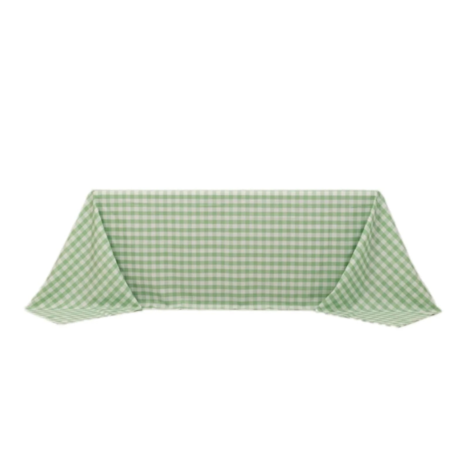 90x132 inch Gingham Checkered Polyester Rectangular Tablecloth