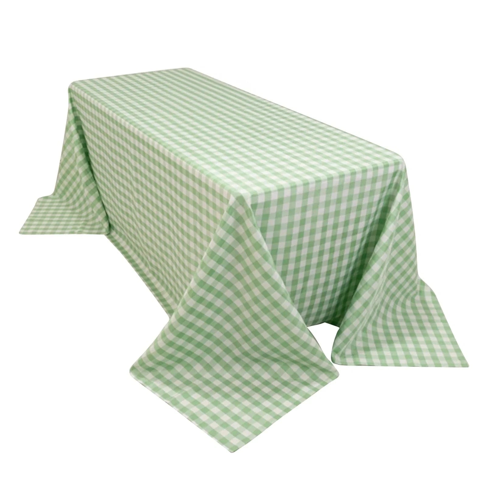 90x132 inch Gingham Checkered Polyester Rectangular Tablecloth