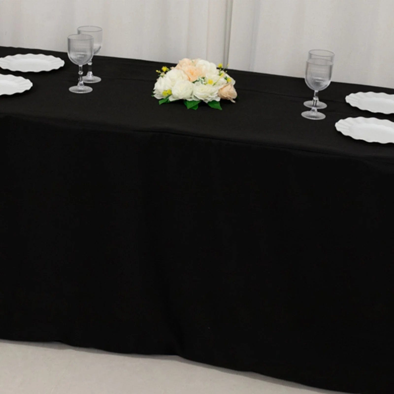 8 feet Fitted Premium Polyester Rectangle Tablecloth