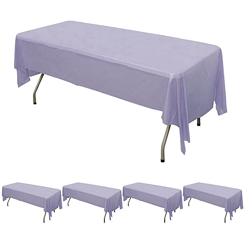 5 pcs 54x108 inch Disposable Plastic Table Covers Rectangular Tablecloths