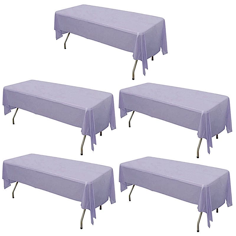 5 pcs 54x108 inch Disposable Plastic Table Covers Rectangular Tablecloths