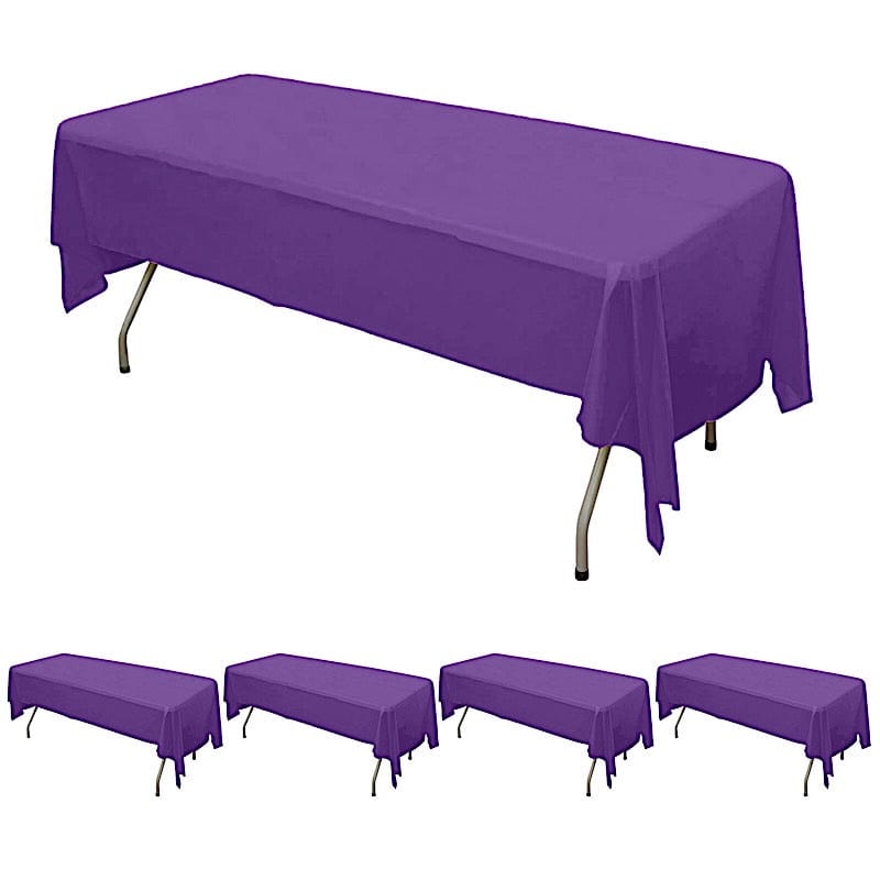 5 pcs 54x108 inch Disposable Plastic Table Covers Rectangular Tablecloths