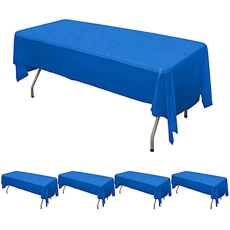 5 pcs 54x108 inch Disposable Plastic Table Covers Rectangular Tablecloths