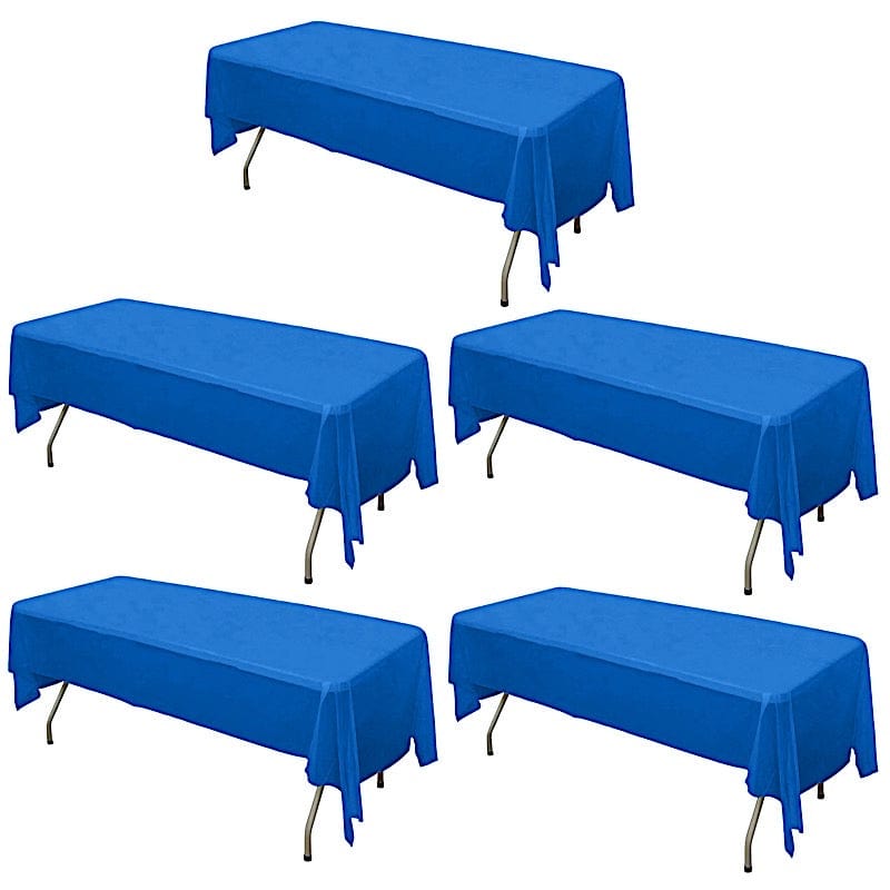5 pcs 54x108 inch Disposable Plastic Table Covers Rectangular Tablecloths