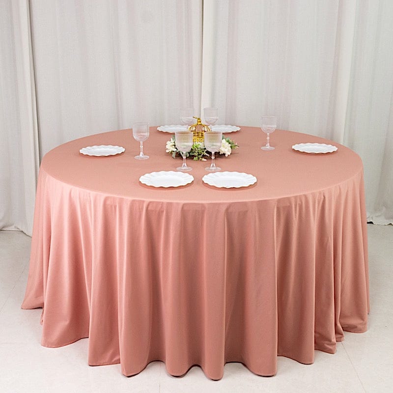 120 in Premium Scuba Polyester Round Tablecloth Party Linens