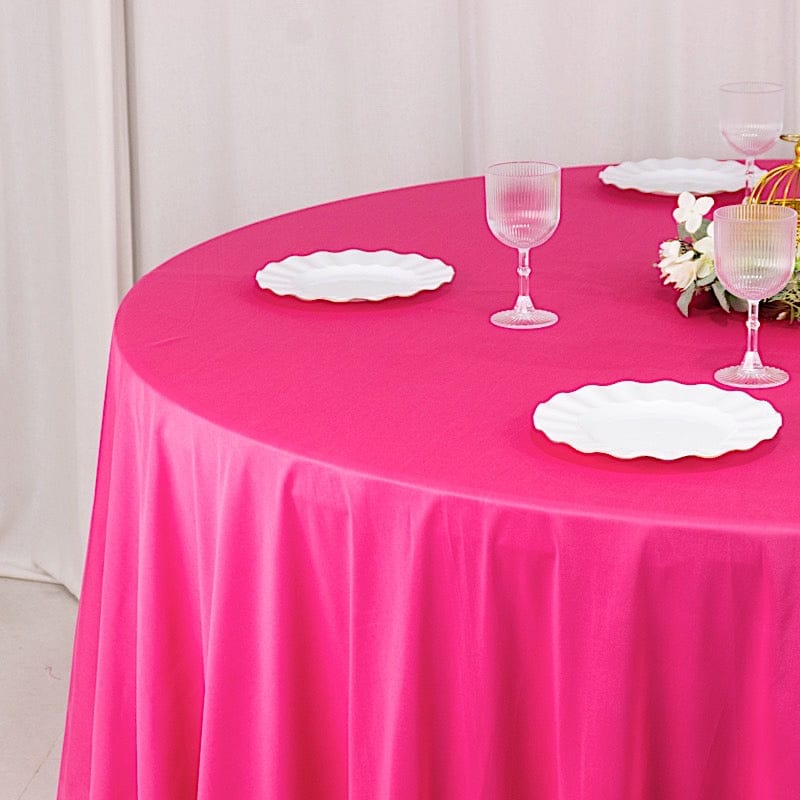120 in Premium Scuba Polyester Round Tablecloth Party Linens