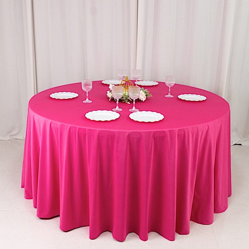 120 in Premium Scuba Polyester Round Tablecloth Party Linens