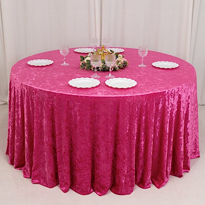120 in Round Premium Velvet Tablecloth