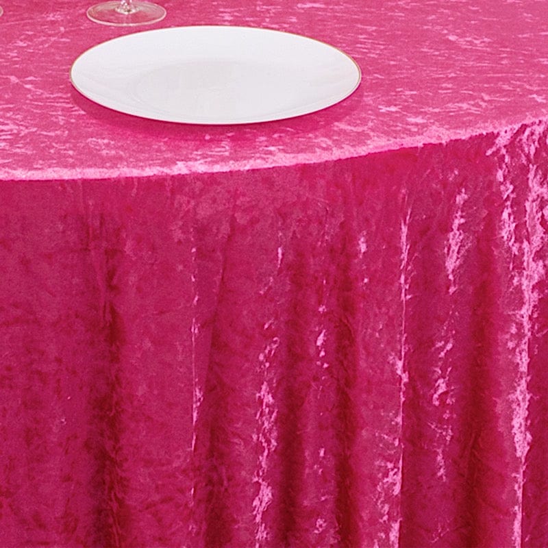 120 in Round Premium Velvet Tablecloth